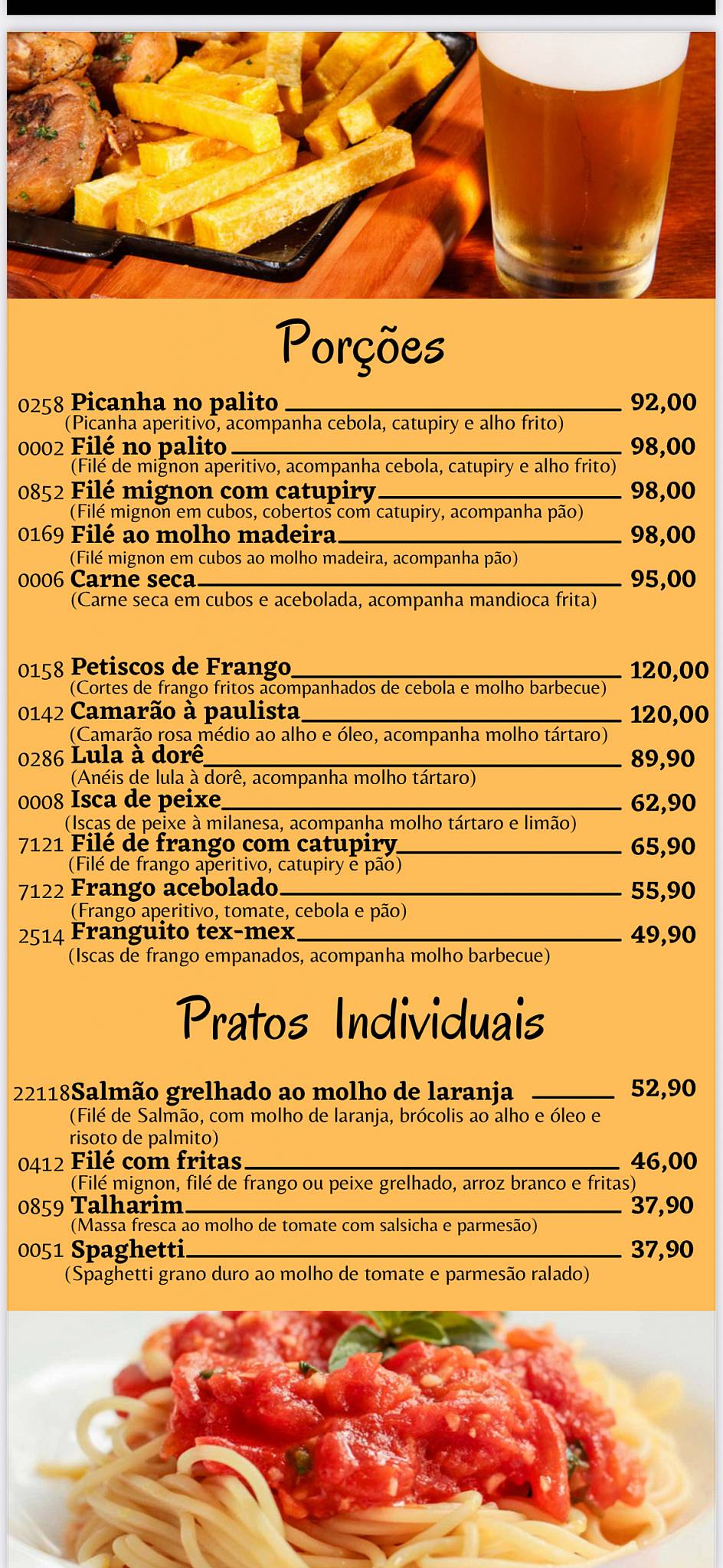 Mercatto Bar e Restaurante cardápio