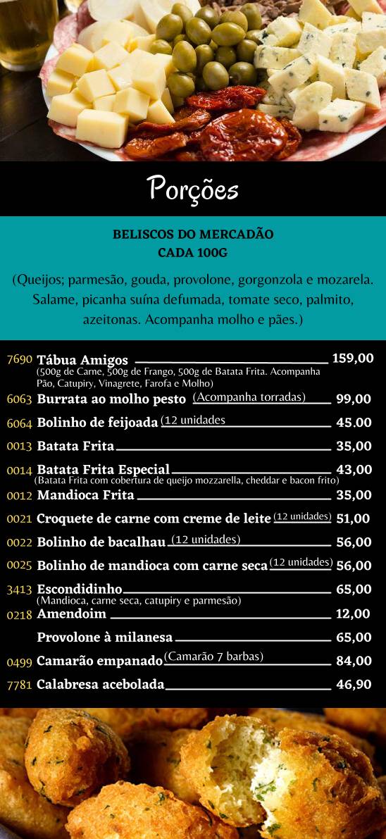 Mercatto Bar e Restaurante cardápio