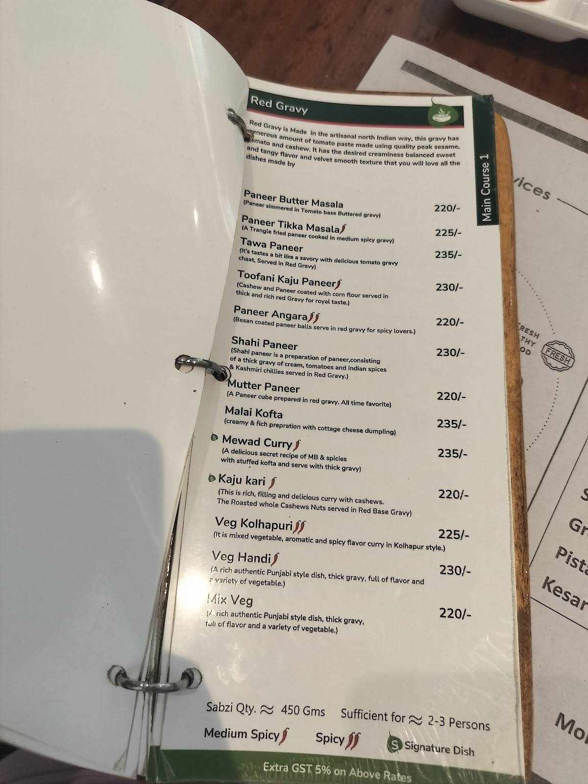 Mewad Bistro menu