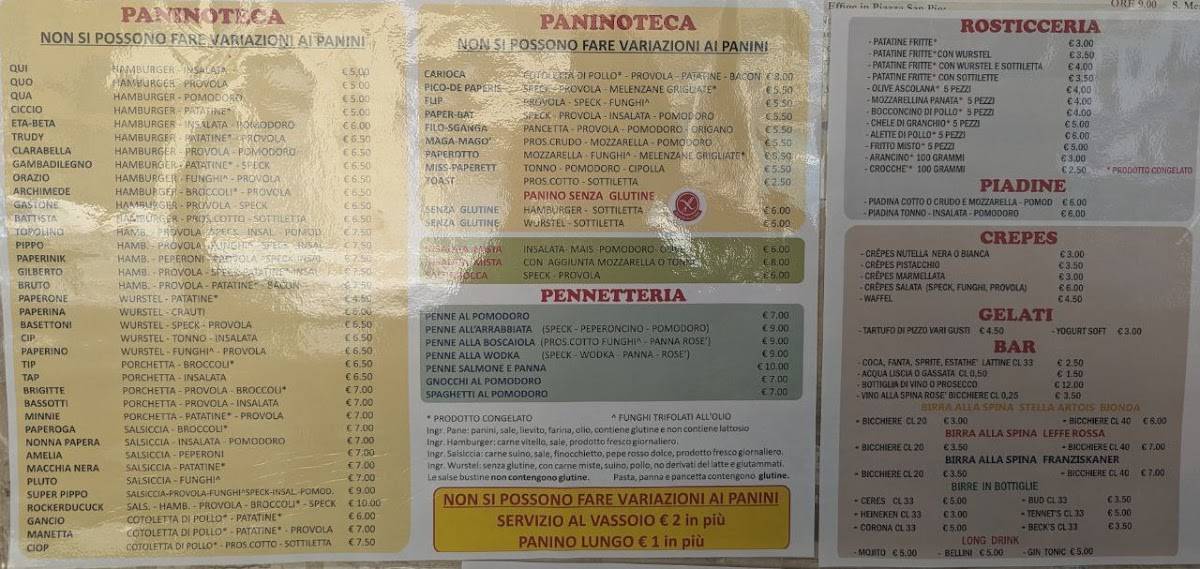 Menu di Mickey Mouse Pub 