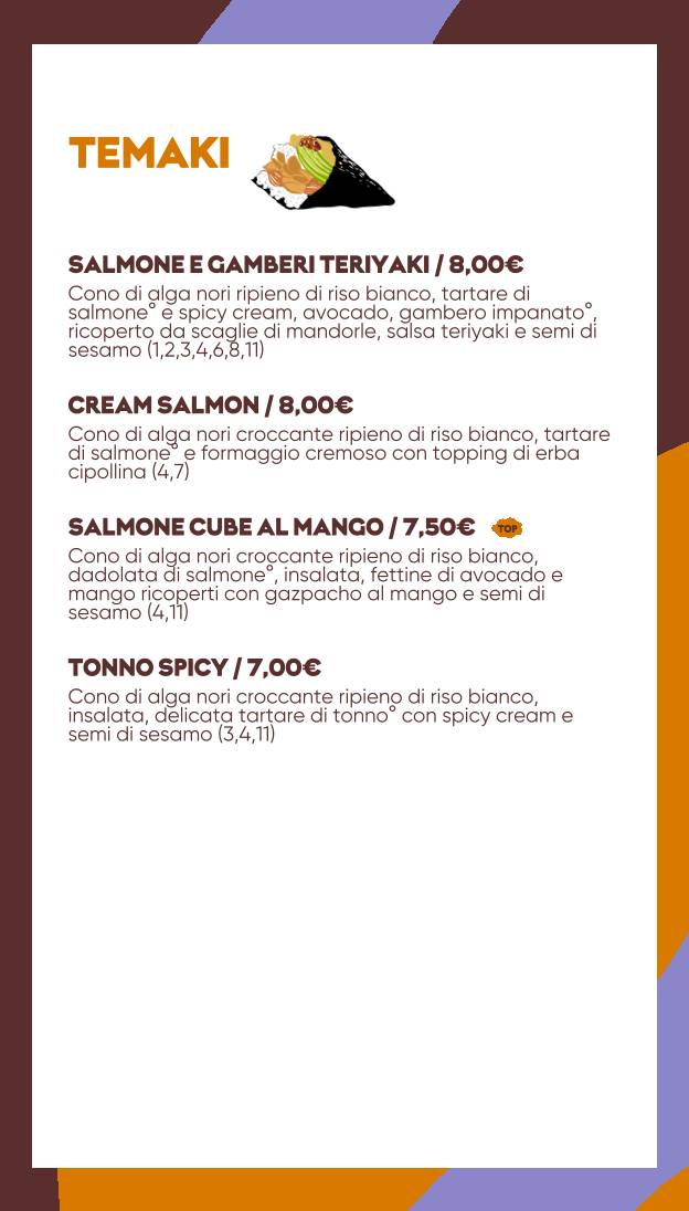 Menu di Bomaki Sanzio 