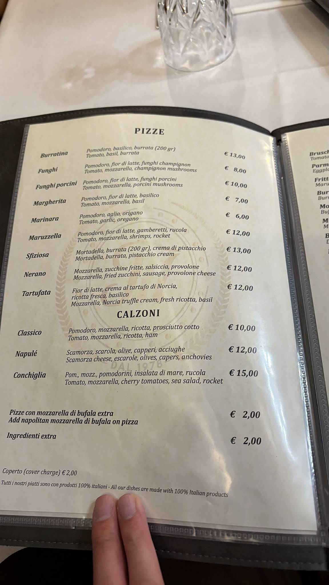 Menu di Ristorante Pizzeria Maruzzella 