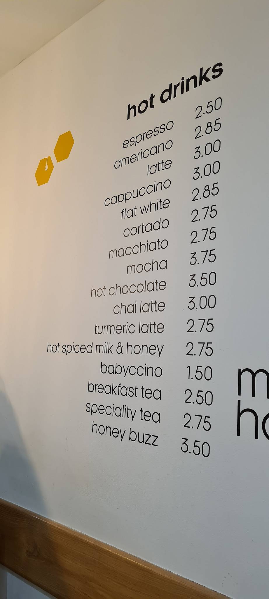 Menu at Milk & Honey cafe, Dornoch
