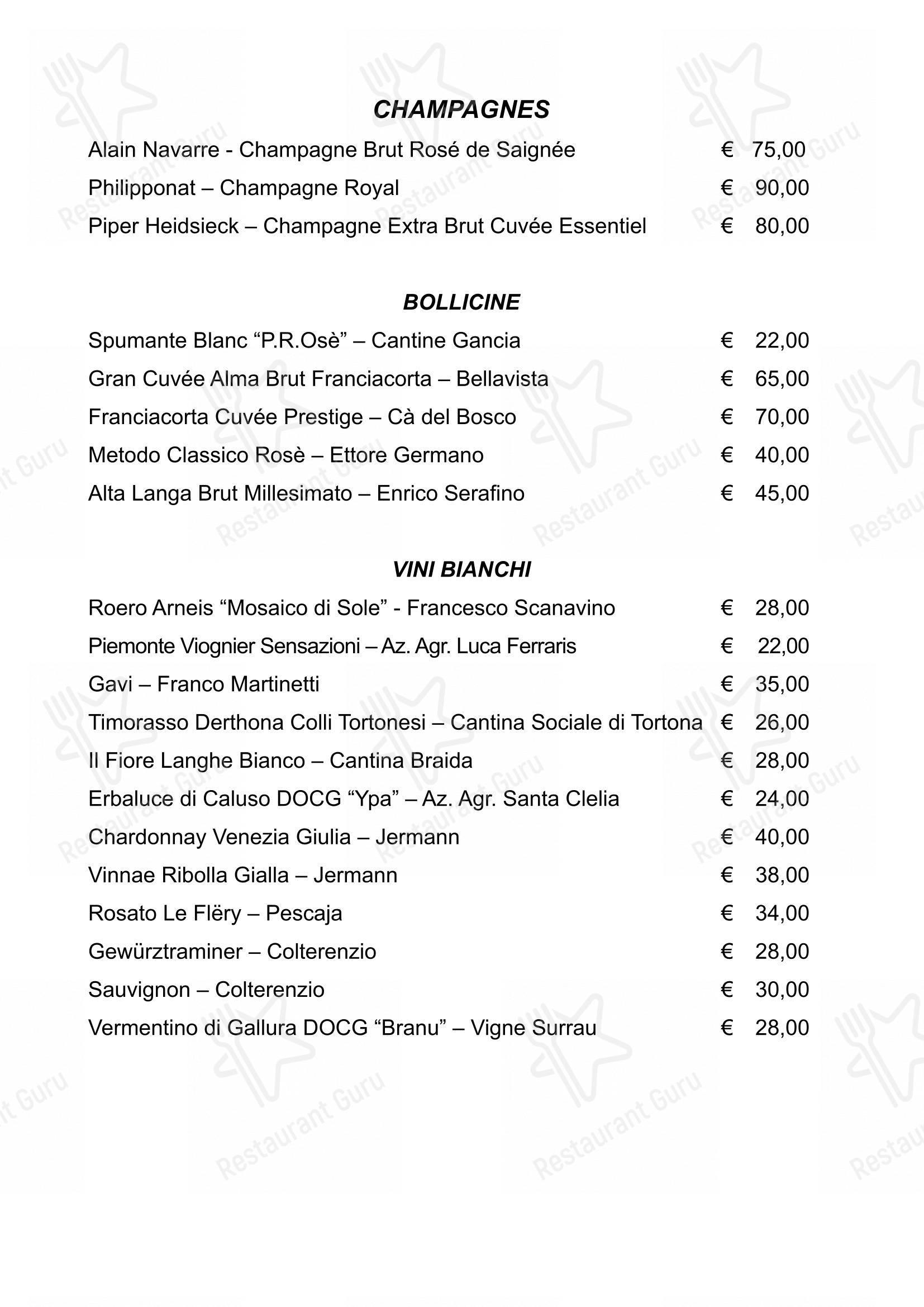 Mille Restaurant in Torino - Menu