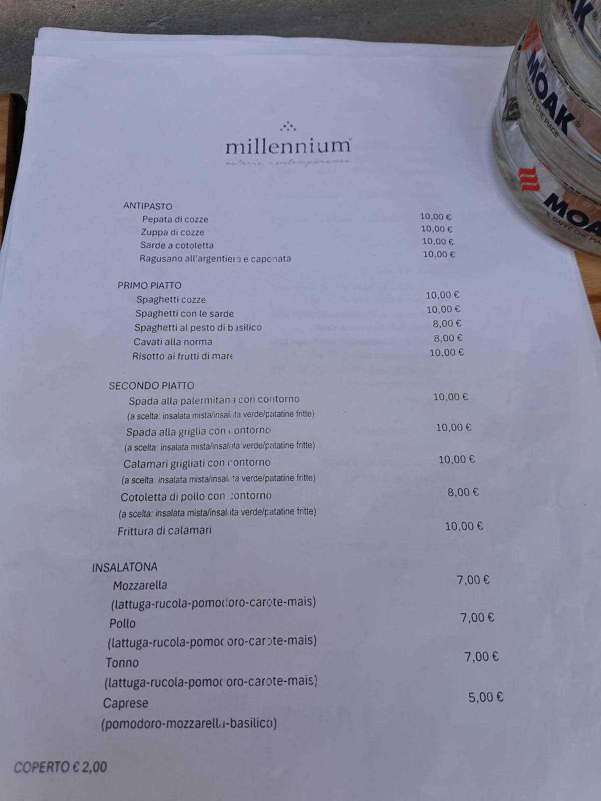 Menu di Millennium 