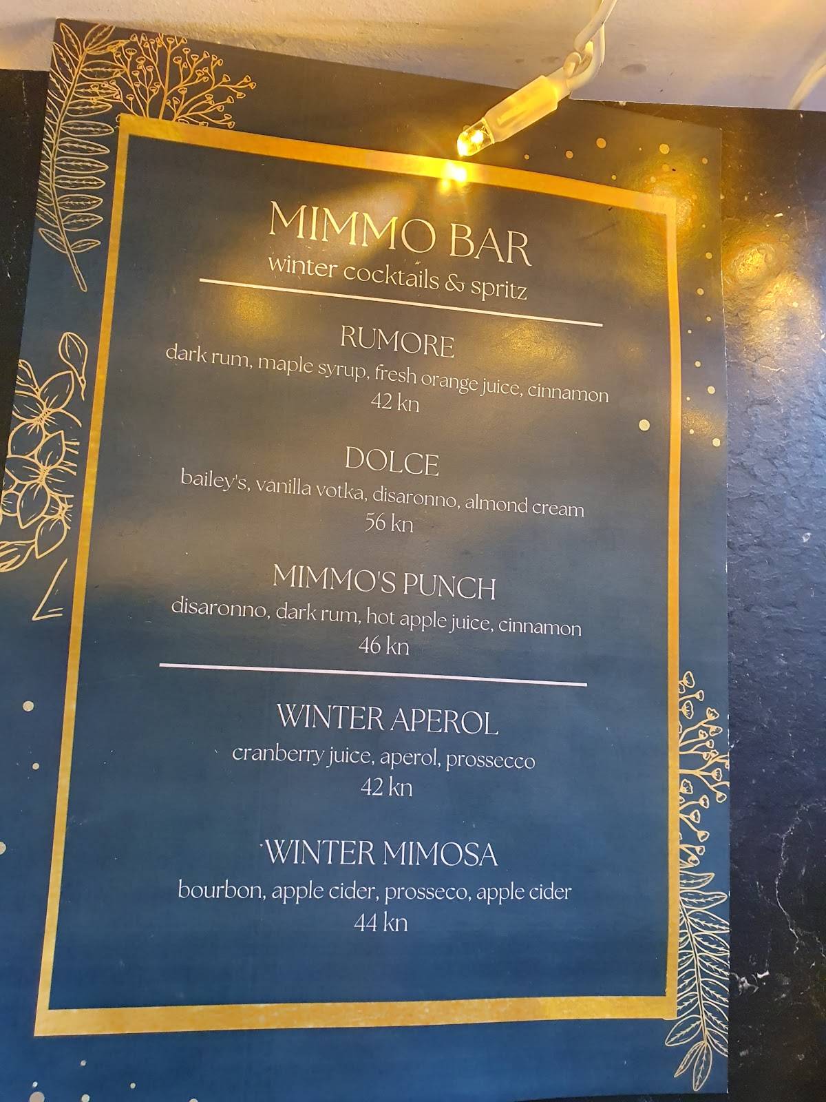 Menu di Mimmo bar 