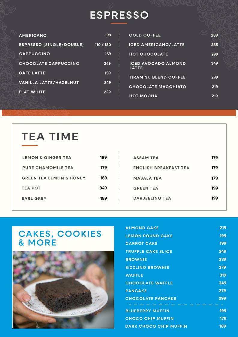 Minerals The Garden Cafe menu