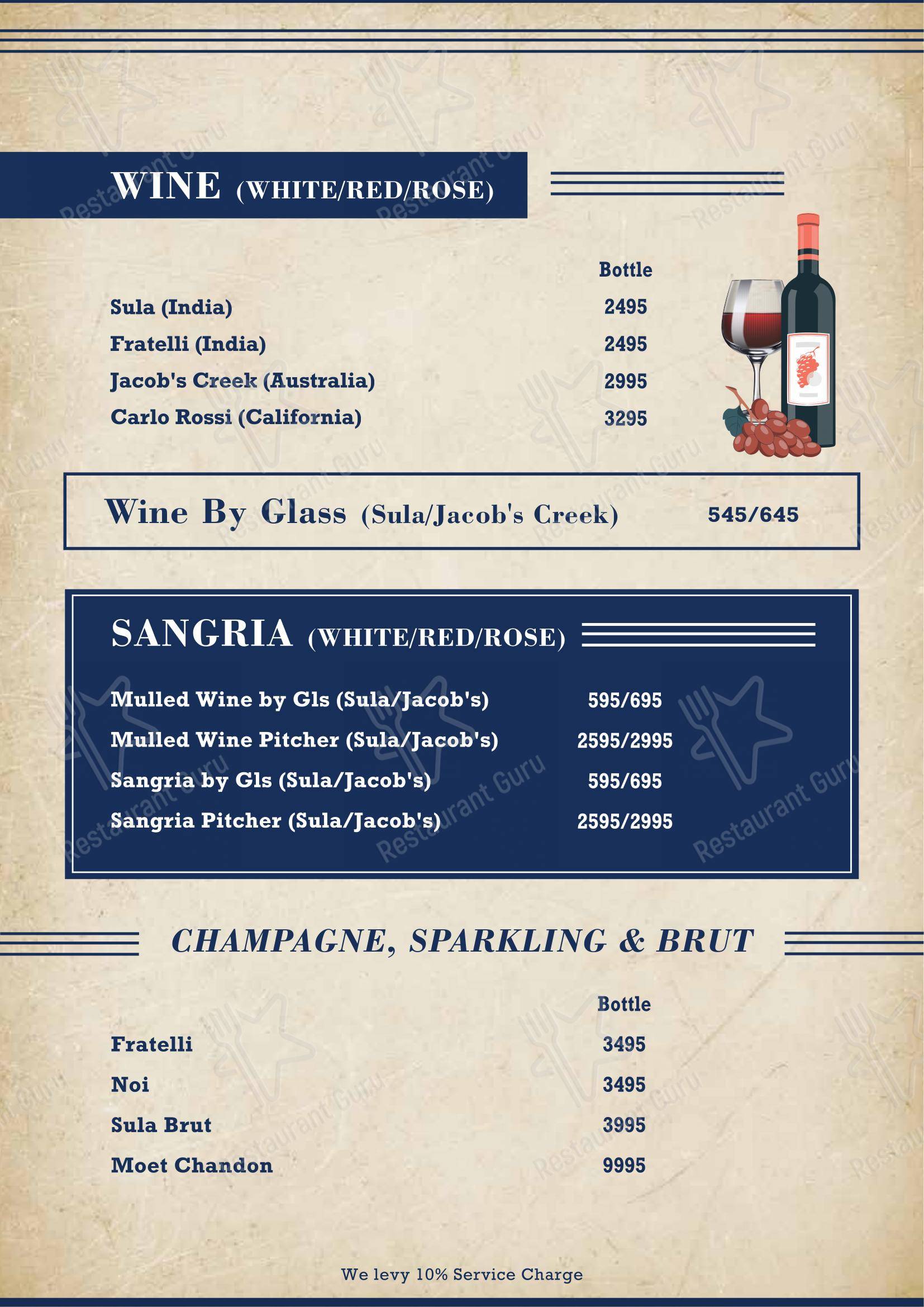 Ministry of Daru in Noida - Menu bar