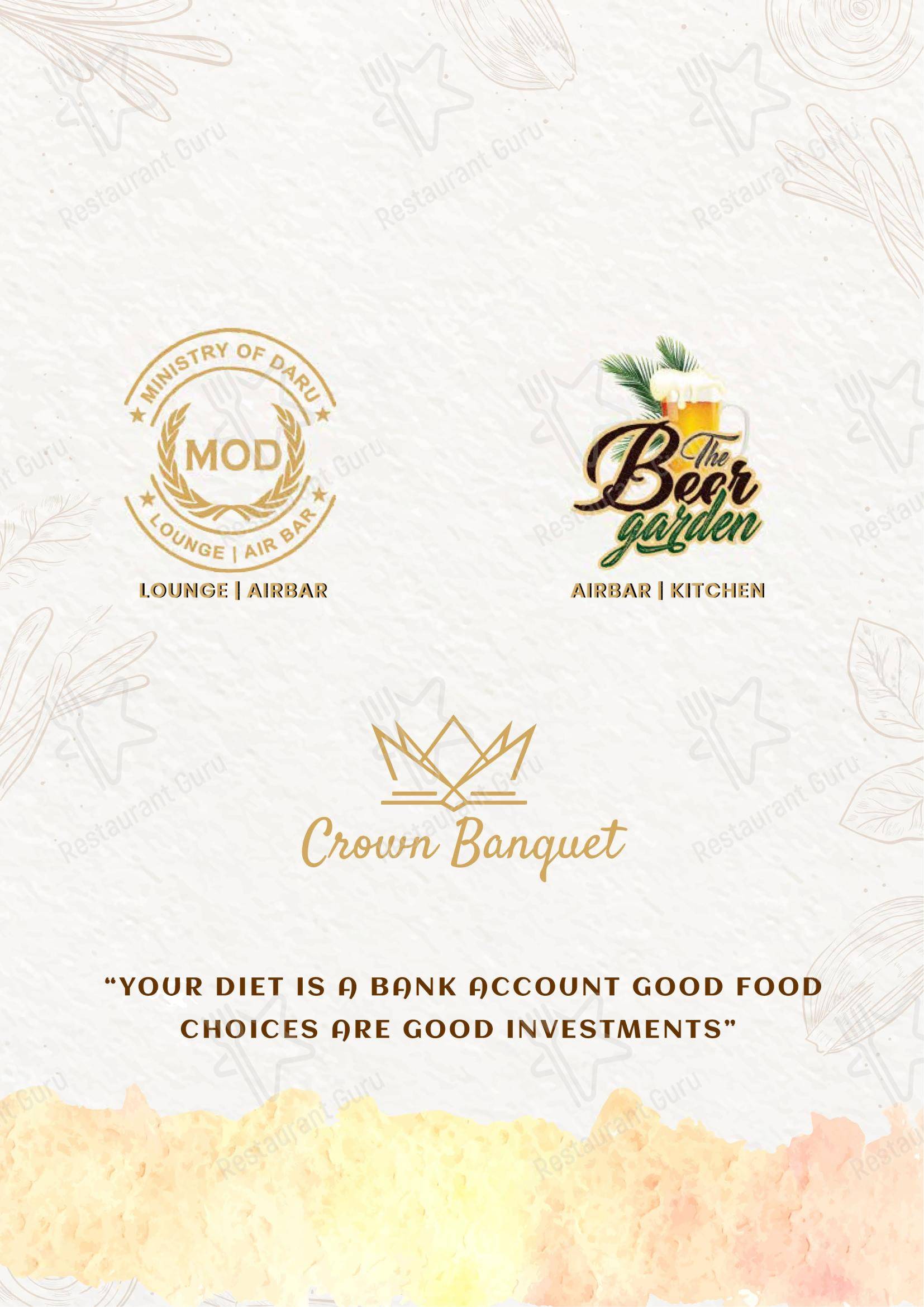 Menu for the Ministry of Daru restaurant