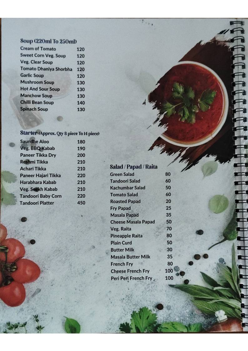 Misha Restaurant menu