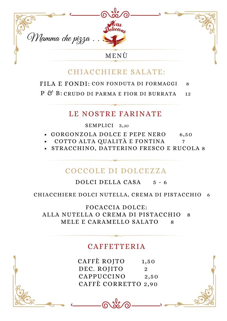 Menu di Miss Delicious Pizzeria 