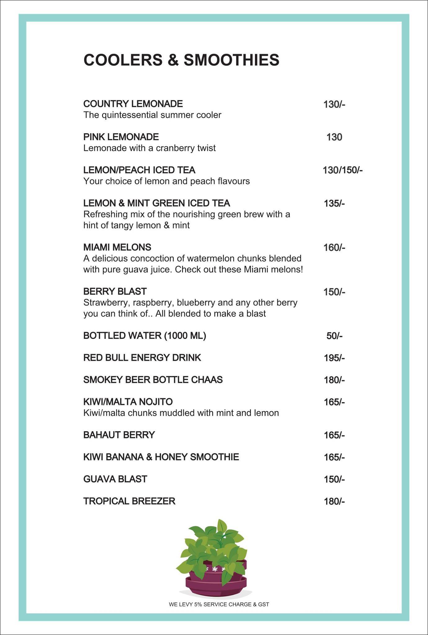 Mocha - Cafe & Bar menu