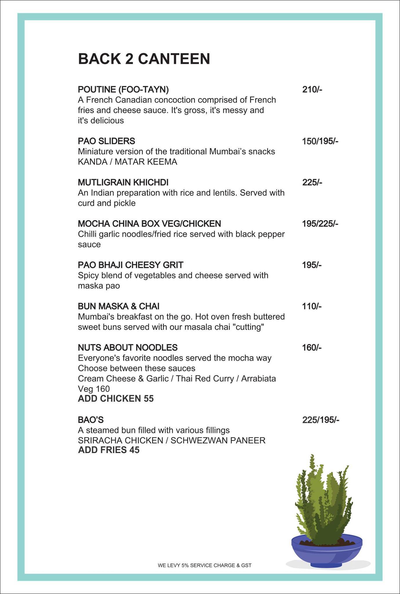 Mocha - Cafe & Bar menu