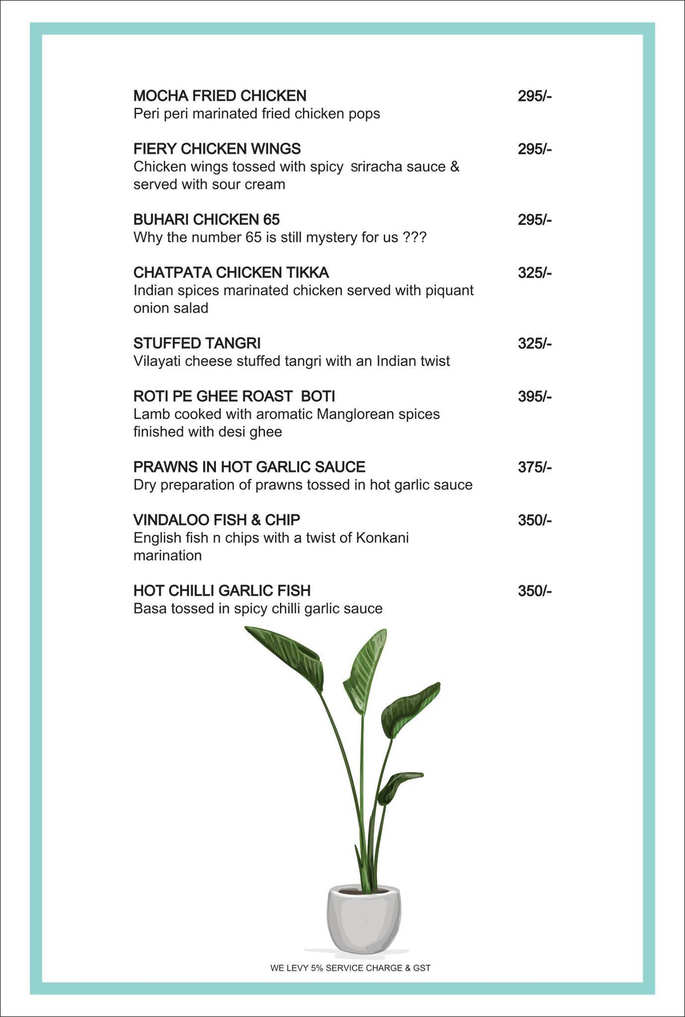 Mocha - Cafe & Bar menu