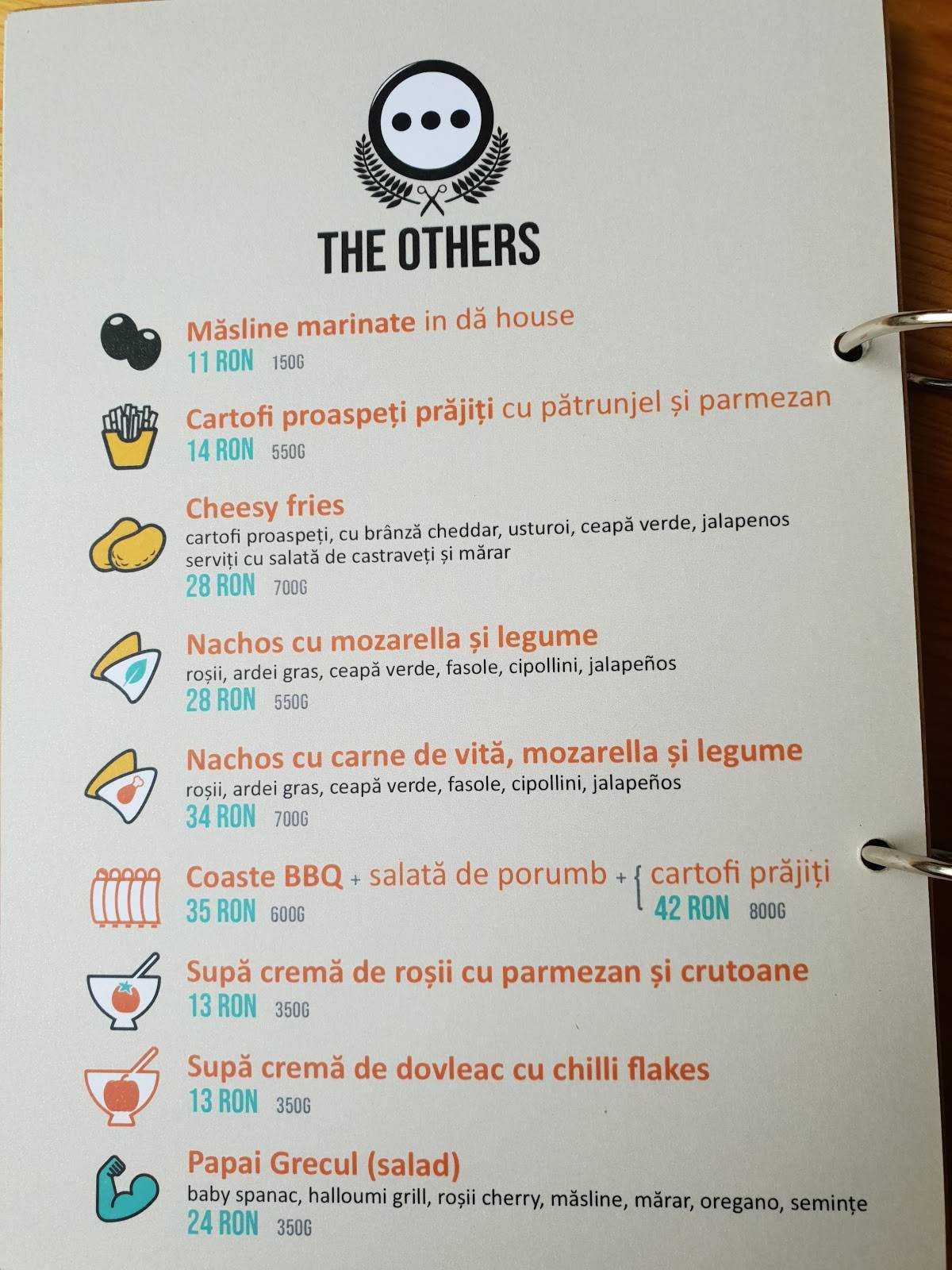 Menu at Modelier, Bucharest