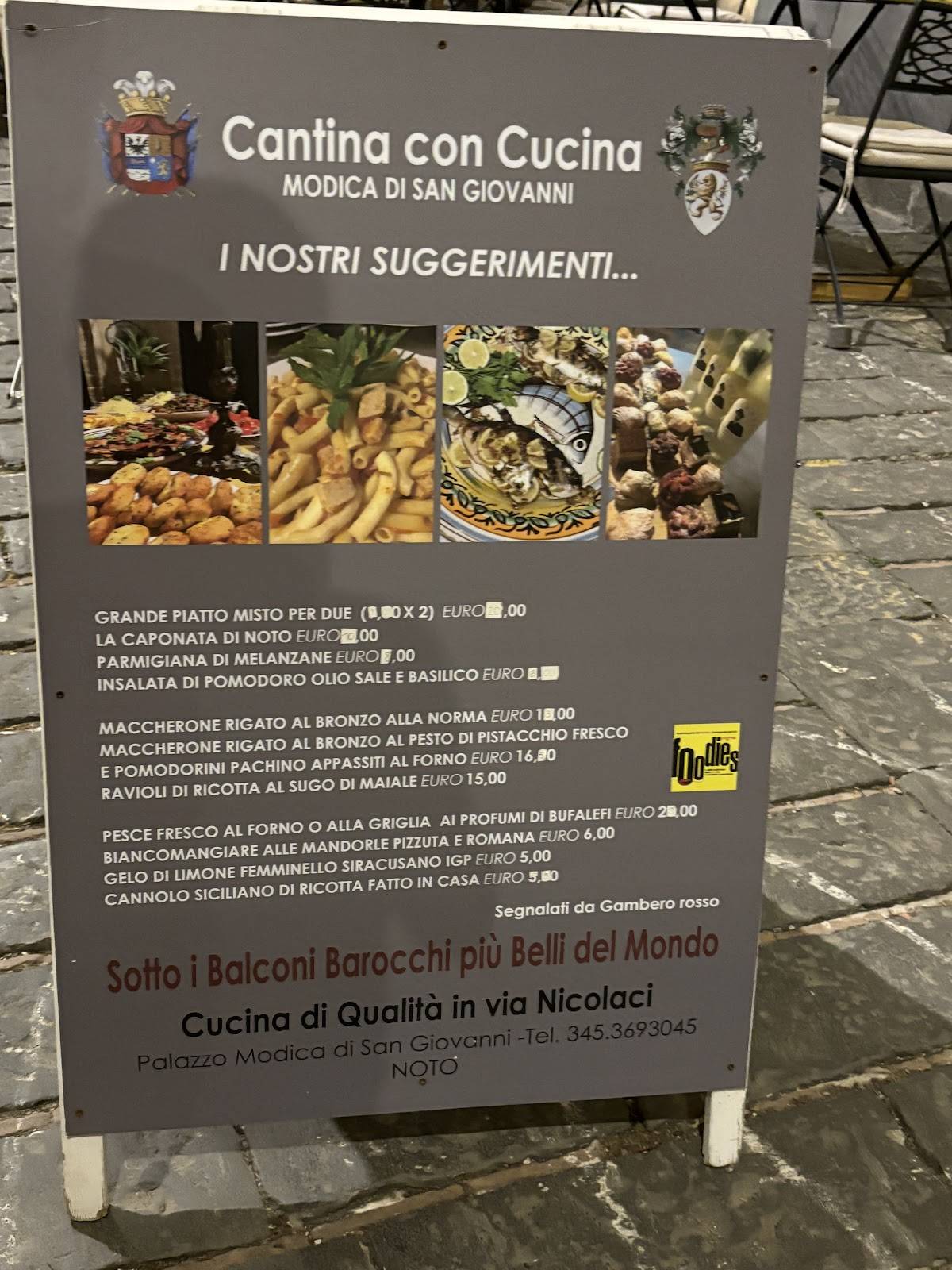 Menu di Modica di San Giovanni - Cantina con uso di Cucina 