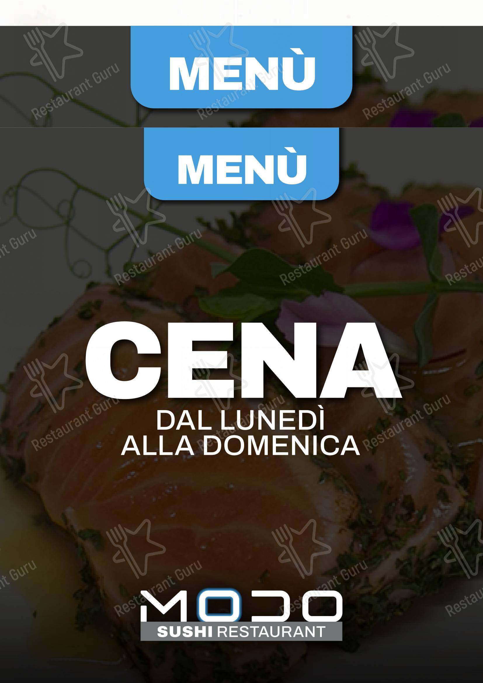 Основное меню per Modo Fusion Restaurant ristorante