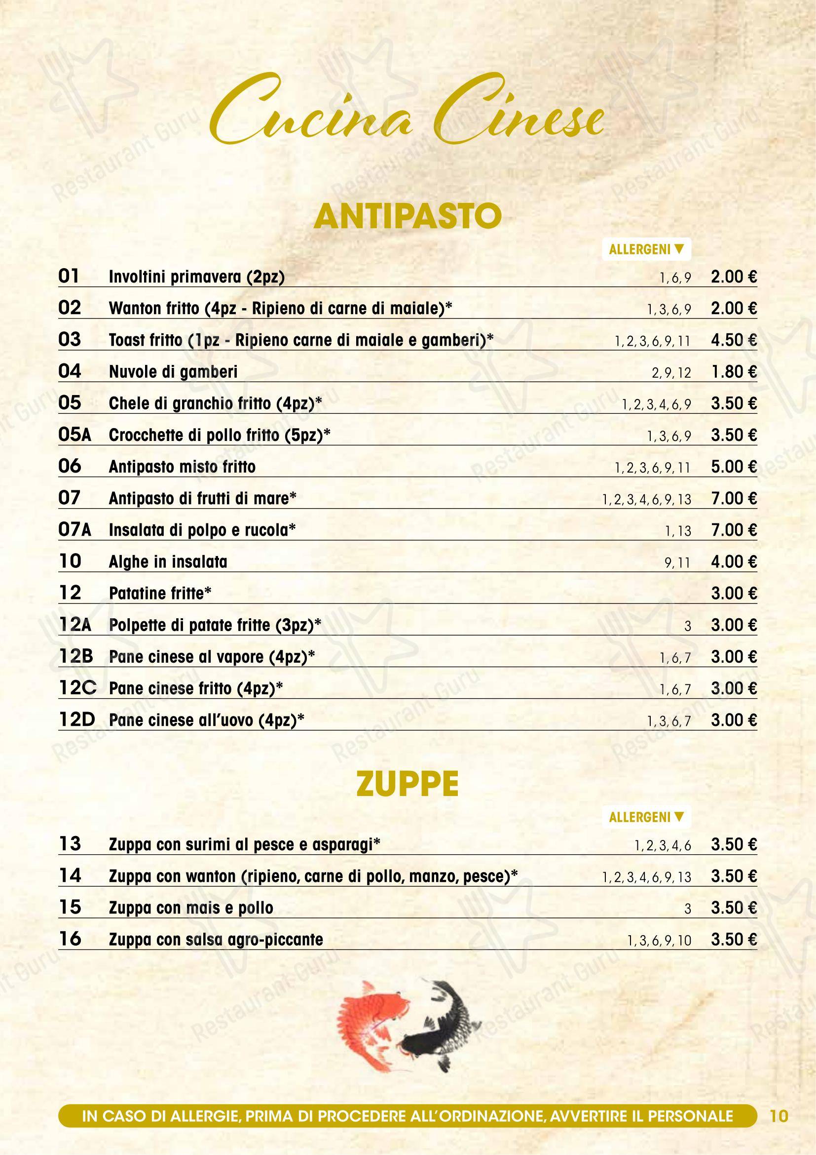 Menu per Modo Fusion Restaurant in Gallarate
