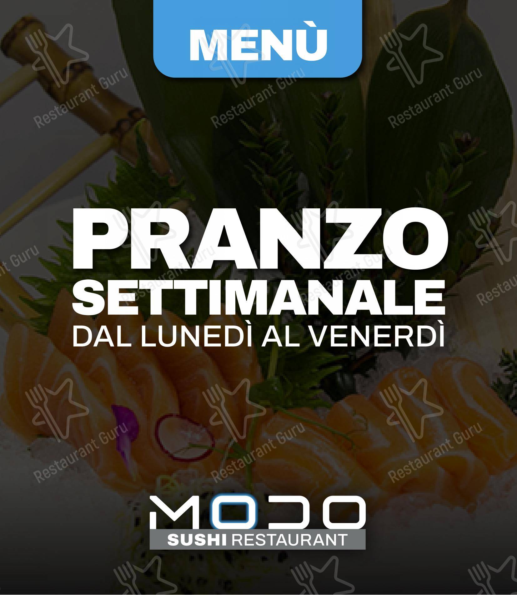 Menu di Modo Fusion Restaurant - Menu bar