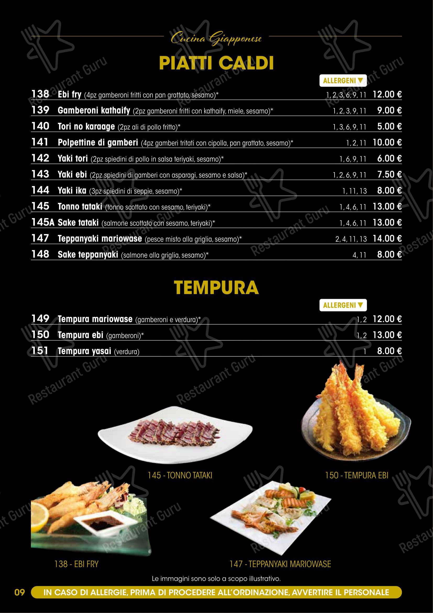 Menu per Modo Fusion Restaurant in Gallarate