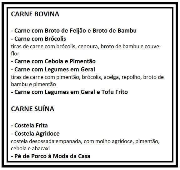 Cantina Sandown cardápio