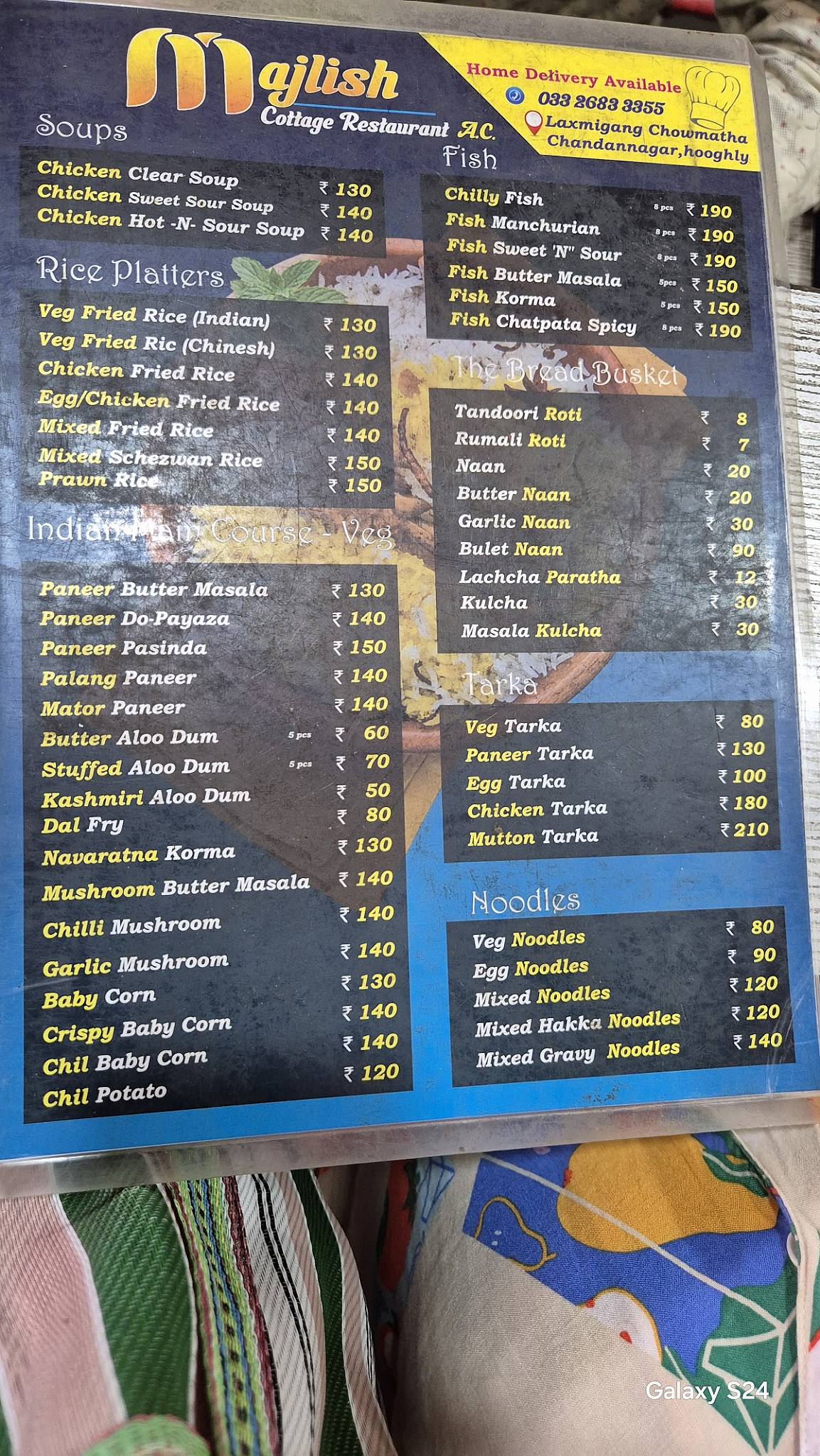 Mojlish menu