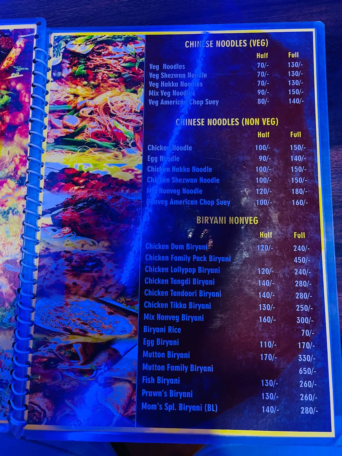 Moms magic kitchen menu