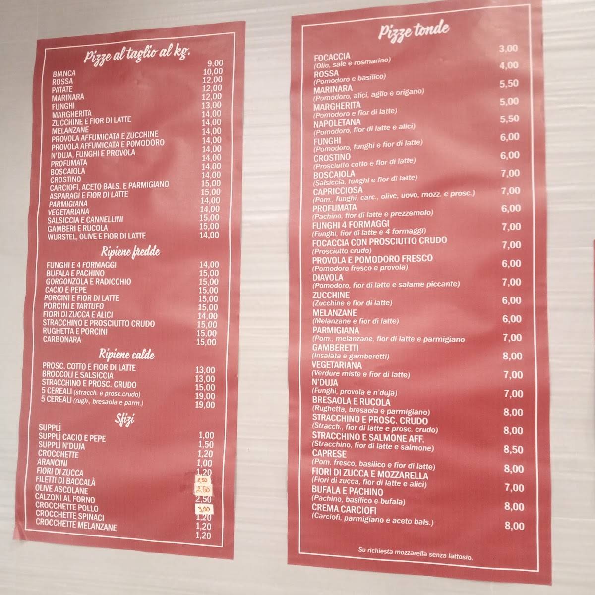 Menu di Mondo Pizza 