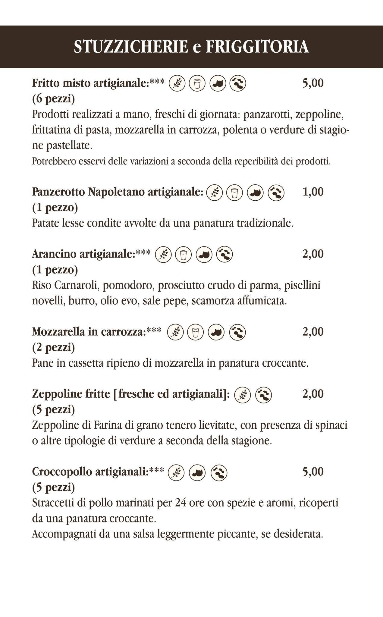 Menu di Magic Garden Tonziello 