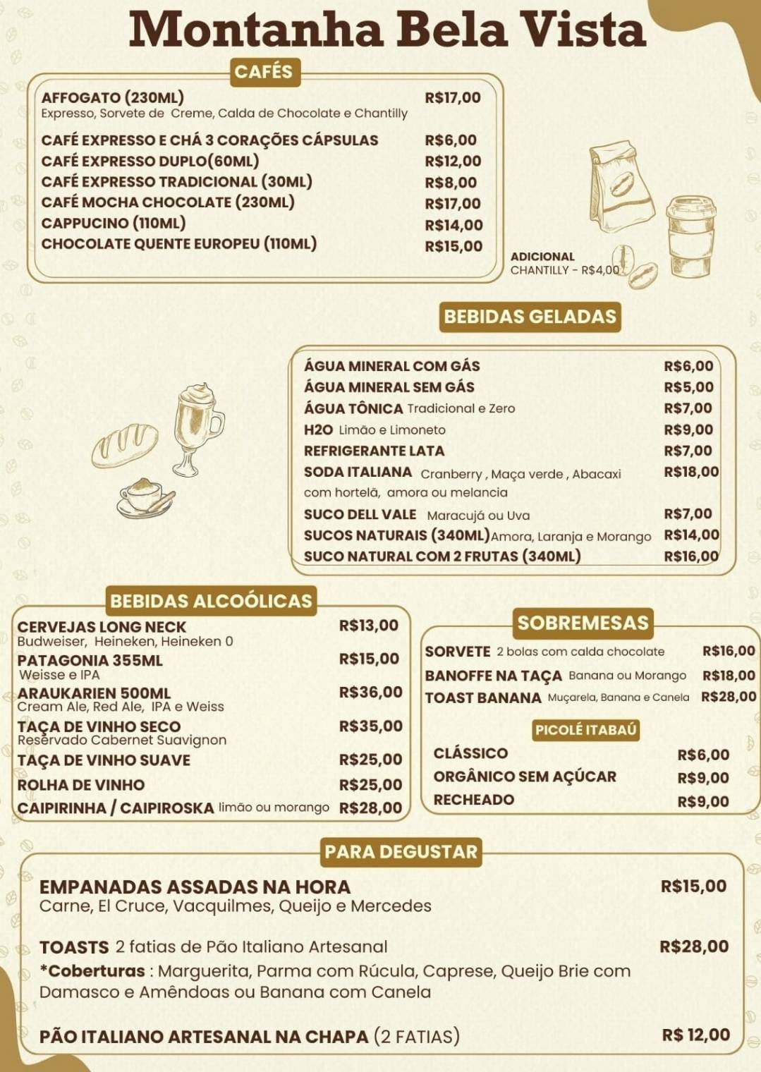 Montanha Bela Vista ( Deghust) cardápio