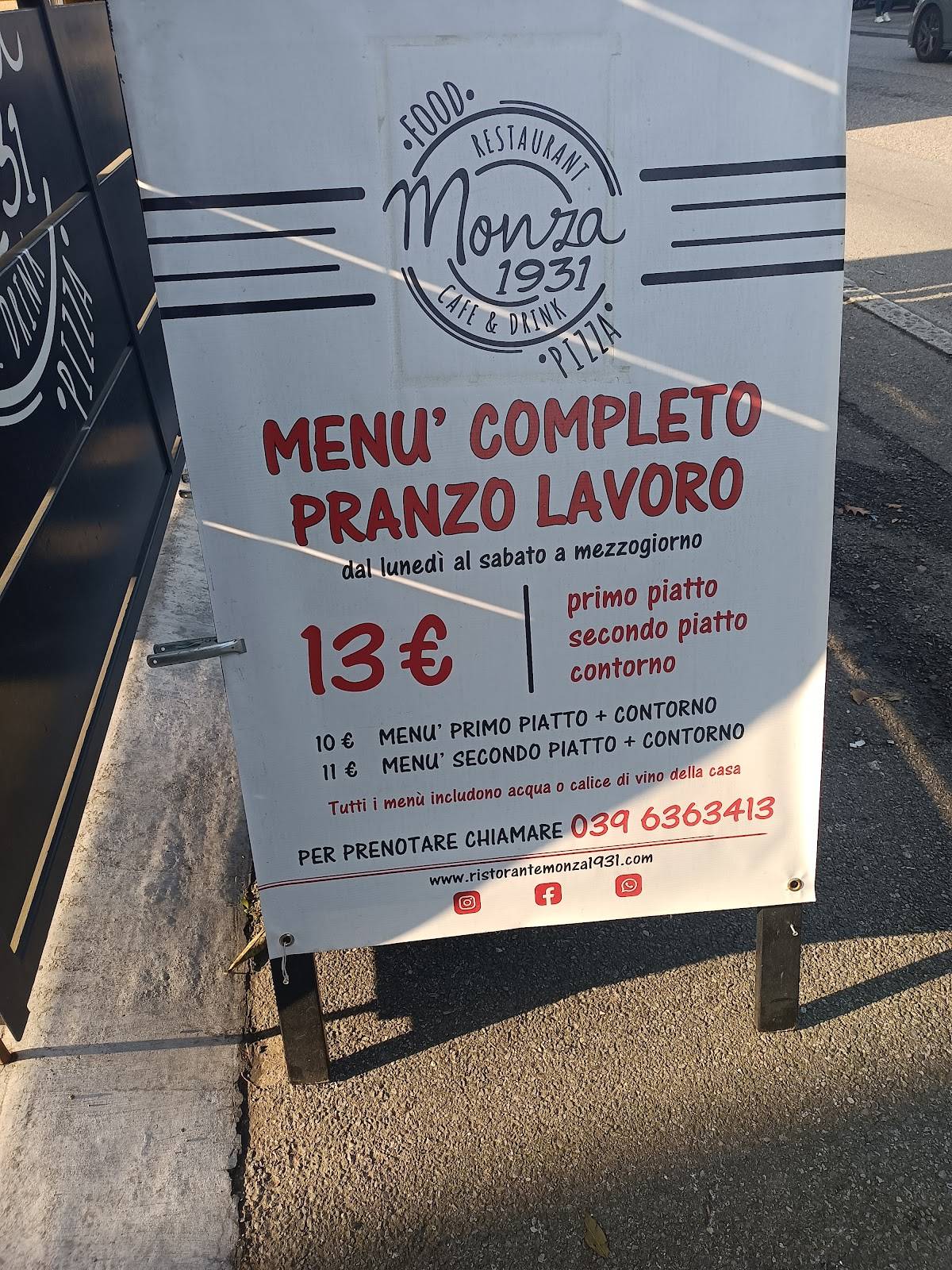 Menu di Ristorante Pizzeria Monza 1931 