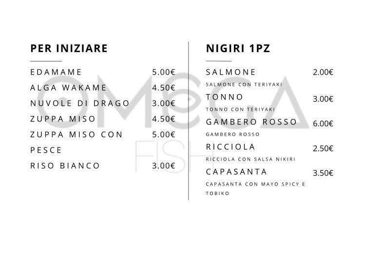 Menu di Omega fish 