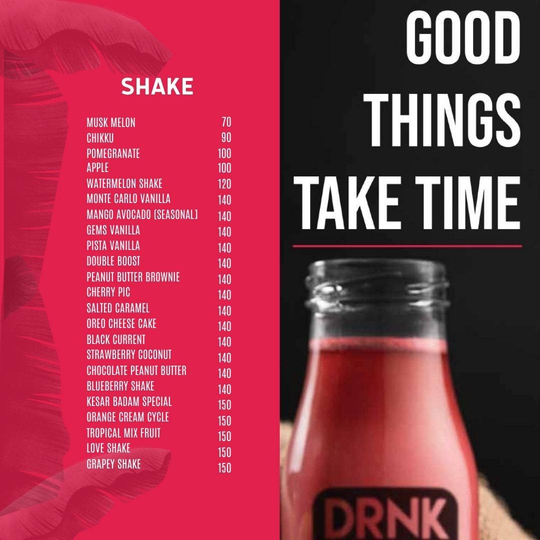 DRNK LAB MOODABIDRI menu