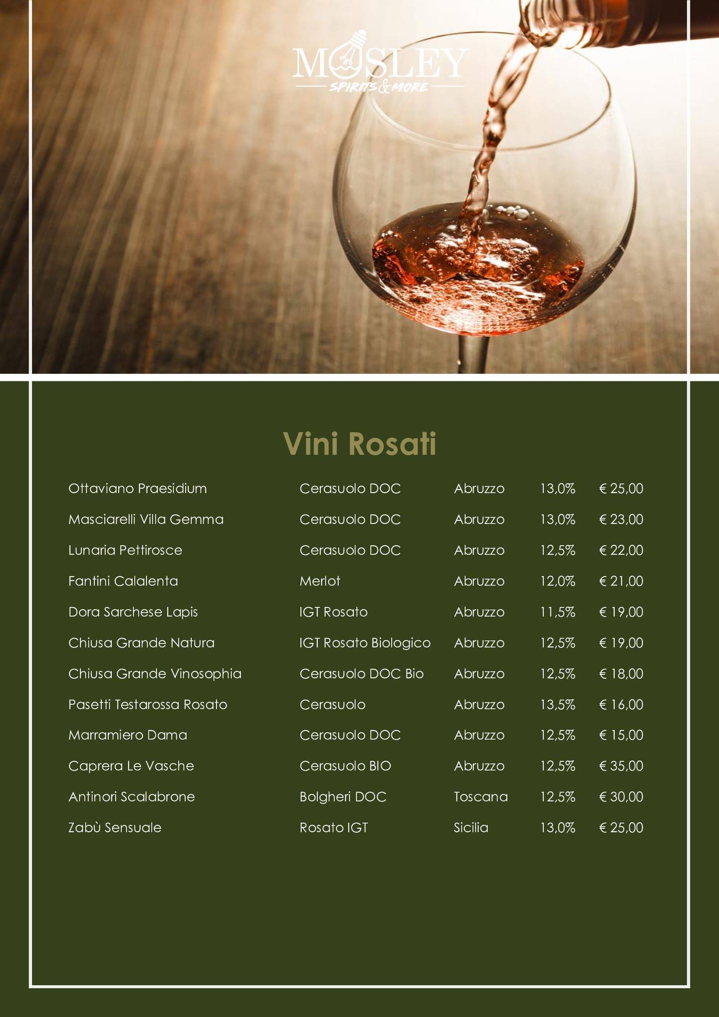 Menu di Mosley Cocktails & Sushi 