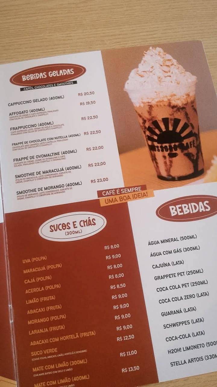 Mossoró Café cardápio