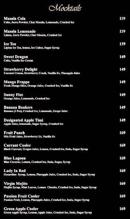 Moti Mahal Delux menu