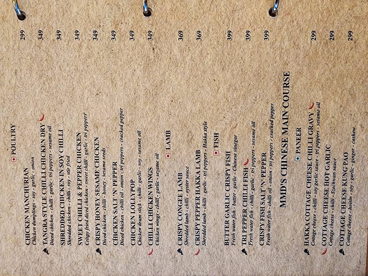 Moti Mahal Deluxe menu
