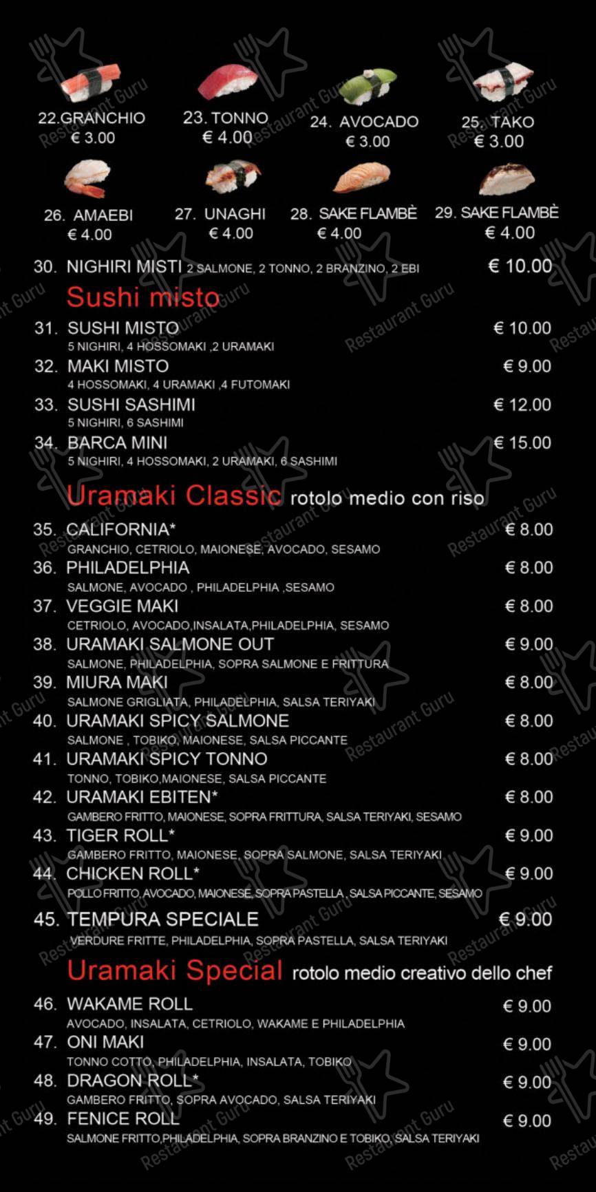 Menu per Motoi Sushi ristorante