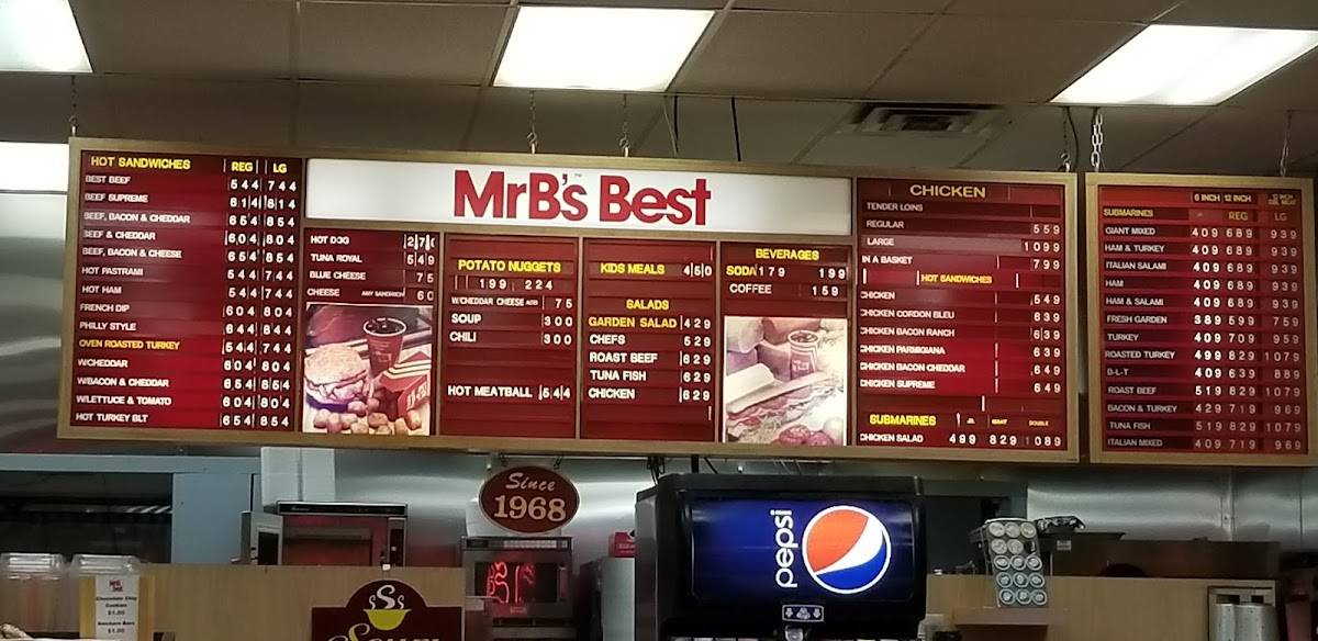 Menu At Mr B's Best Beef & Subs Restaurant, Queensbury