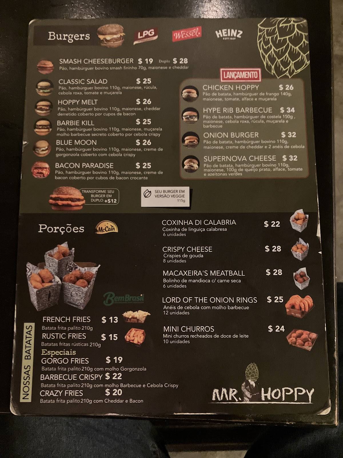 Mr. Hoppy cardápio