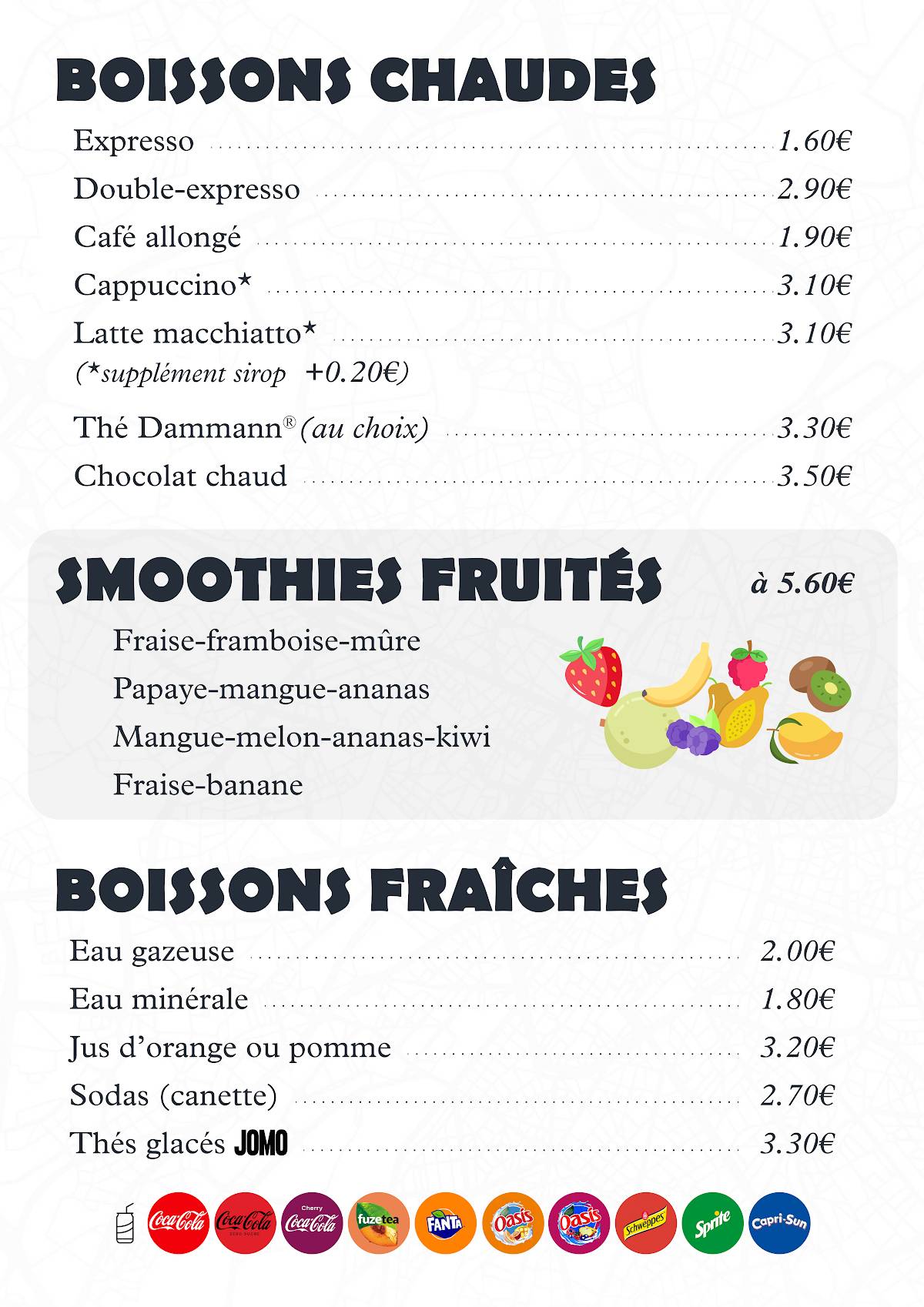 Menu de Mr. Rogier - restaurant Nevers