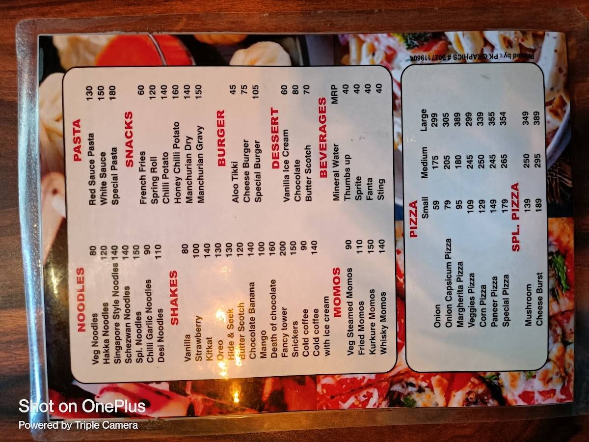 Mr and Mrs cafe menu