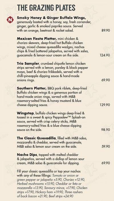 Menu de Mugg & Bean