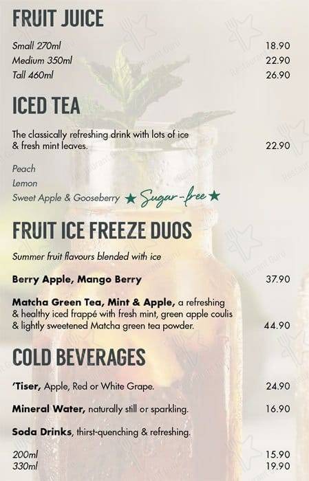 Menu de Mugg & Bean