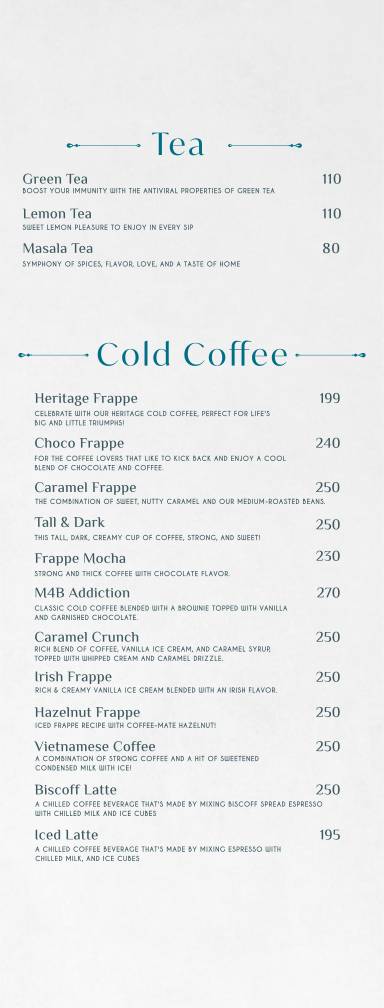 Mugs4buds Cafe menu