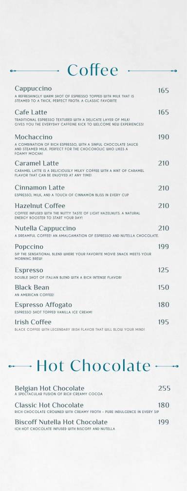 Mugs4buds Cafe menu
