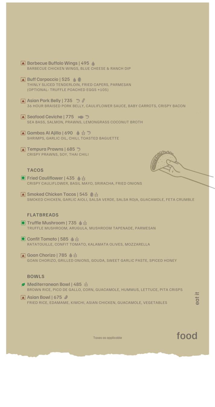 Cafe Calma menu
