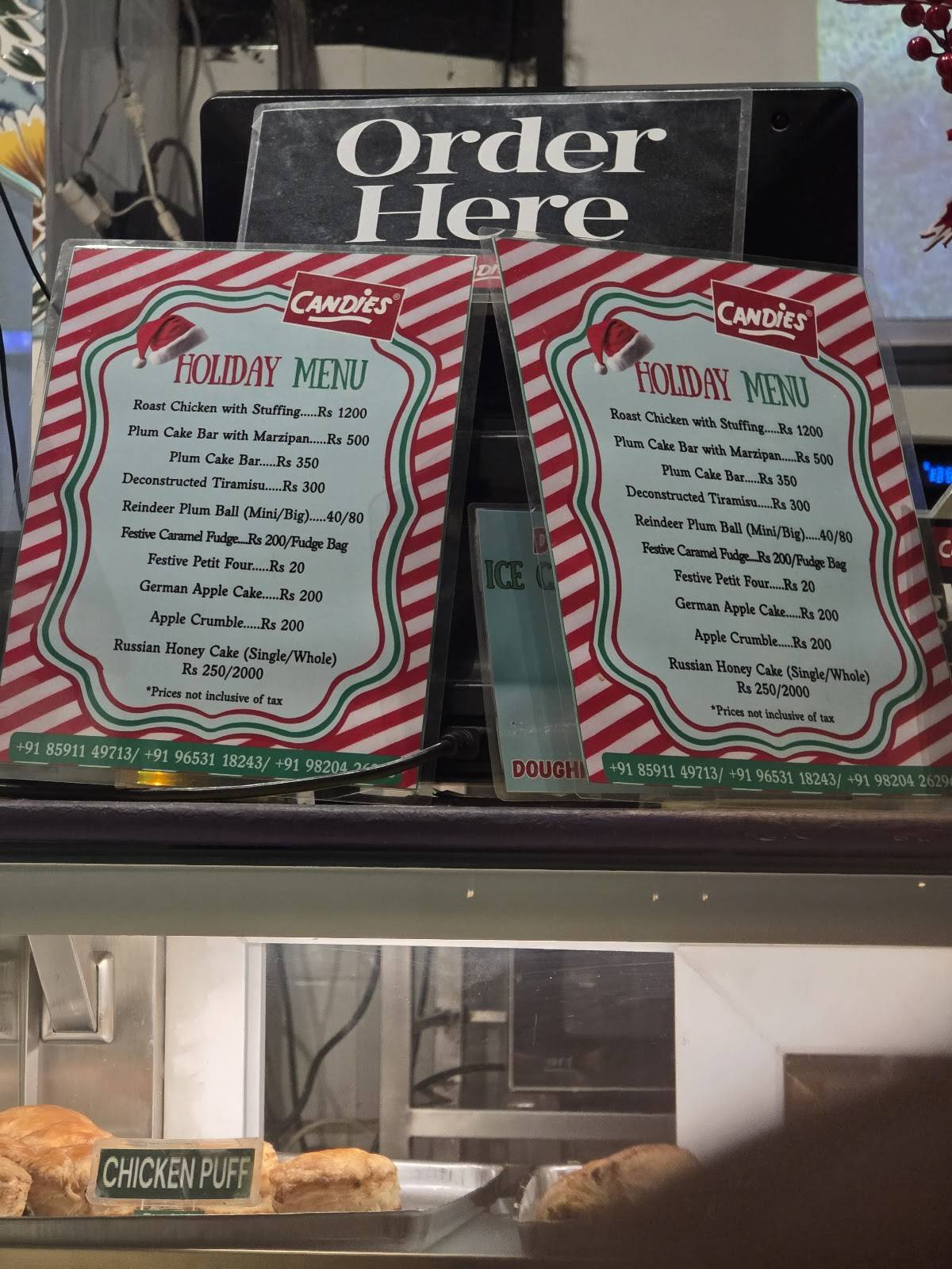 Candies menu