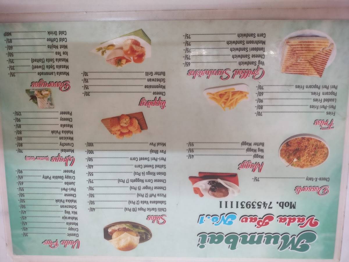 Mumbai Vada Pav menu