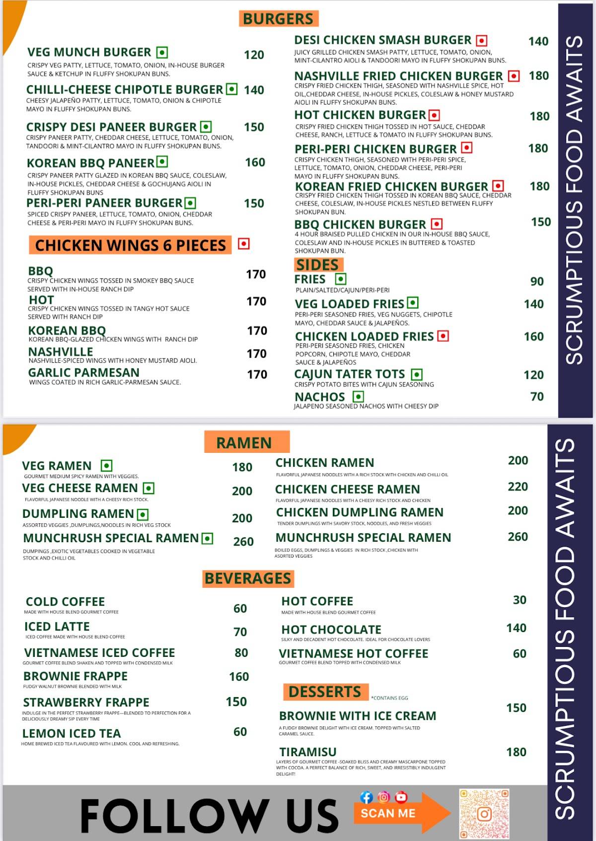 Munch Russh menu